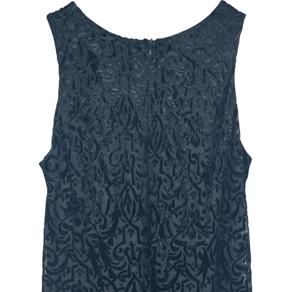 New York & Co. Burnout Velvet Black Sleeveless Whimsigoth Dress Size 12 - Picture 5 of 11
